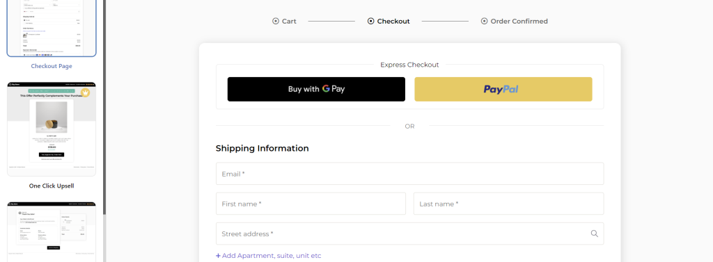 checkout process e-commerce with hostinger